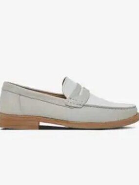GREATS The Essex Penny Loafer Light Grey/White Size: 6 NWT